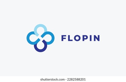 Minimalist logo flower for spa, healthy and nature logo concept