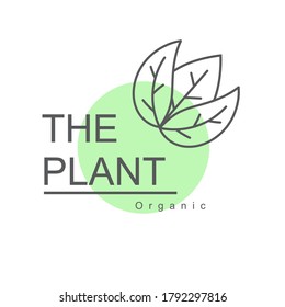 Minimalist logo green plant icon. vector illustration