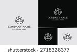 Minimalist Logo of Hands Gently Holding a Plant