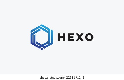 Minimalist logo hexagon for technology and industry