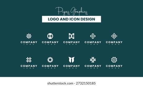 Logotipo minimalista e conjunto de design de ícone