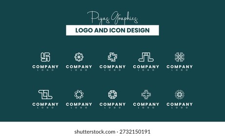 Logotipo minimalista e conjunto de design de ícone