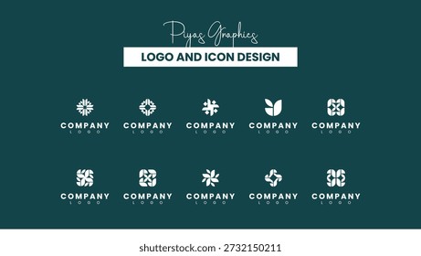 Logotipo minimalista e conjunto de design de ícone