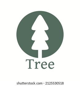 Minimalist logo and icon template in the form of a tree.