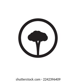 minimalist logo icon of tree circle.