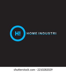 Minimalist logo with logo identity on the right and in blue and black background