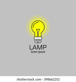 Minimalist logo with the image of a retro lamp. It can be used for a company that electrician. Also, the bulb symbol means a creative idea.