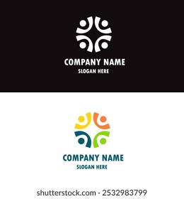 Logotipo minimalista cadeia inicial infinito logotipo símbolo de sucesso trabalho em equipe
