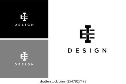 modelo de vetor de design inicial de logotipo minimalista EI ou IE