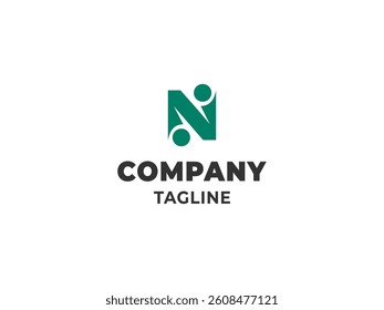 minimalist logo with initial letter N with bright background that can be used for company logo