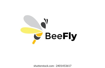 Minimalist logo insect or bee character symbol of nature