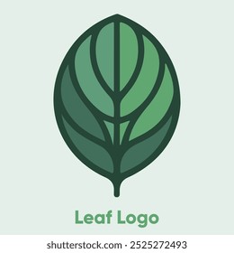 Um logotipo minimalista de uma folha com uma estética limpa e moderna em tons de verde. Ícone ecológico para alimentos orgânicos e naturais. Modelo de licença de sustentabilidade para elemento de marca ecológica e orgânica