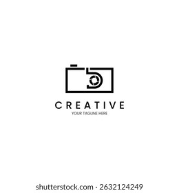 Minimalist logo letter B with camera for your brand