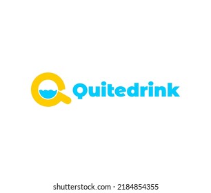 Minimalist logo of the letter Q combined with water inside like a drink. very suitable for cafe drinks or others.