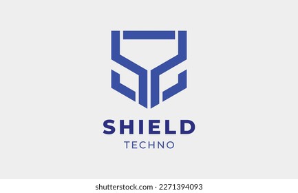 Minimalist logo  letter S shield for security business and industry