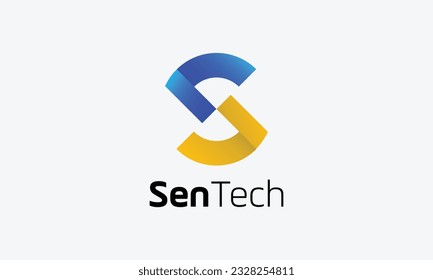 Minimalist logo letter S technology using for technology corporate