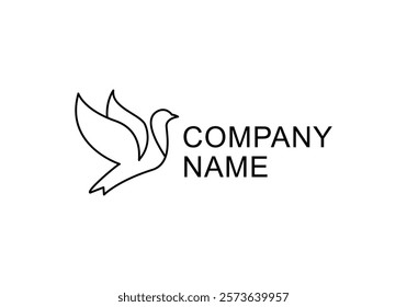 Minimalist Logo of Line Art pigeons