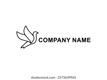 Minimalist Logo of Line Art pigeons