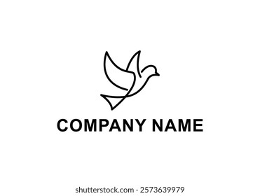 Minimalist Logo of Line Art pigeons