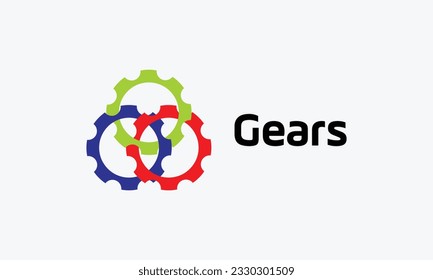 Minimalist logo mechanic gear machine concept manufacture business