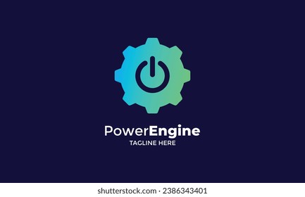 Minimalist logo mechanic gear machine concept manufacture business