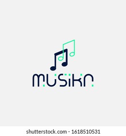Minimalist logo music for website or app company vector eps 10