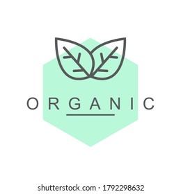 Minimalist logo organic green icon. vector illustration