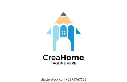 Minimalist logo pencil for design and symbol of education
