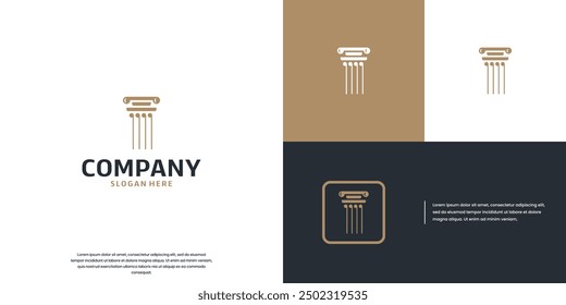 minimalist logo pillar symbol of law , creative ideas , logo vector template.