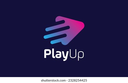 Minimalist logo play button for multimedia design concept