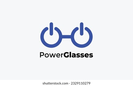 Minimalist logo power click button for shutdown and power on