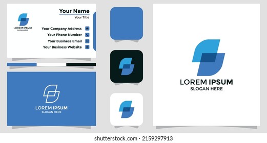 minimalist logo S and branding card