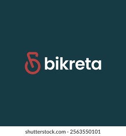 Minimalist logo in the shape of a bicycle and the letter B