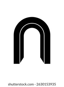 Minimalist logo showing a black double archway design against a stark white background. The rounded portal silhouette is clean, modern, and visually simple.