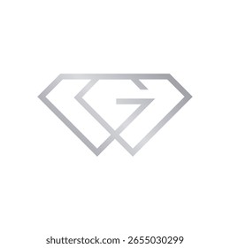 Logótipo minimalista com gradiente prateado, representando as letras entrelaçadas "S" e "W" dentro do contorno de uma forma de diamante
