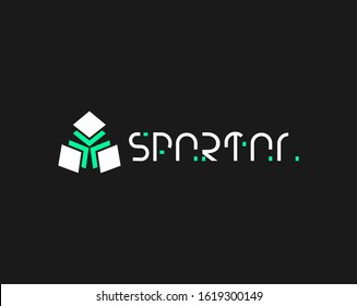 Minimalist logo spartan concept vector eps 10