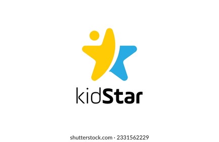 Minimalist logo star for children play and dream happiness