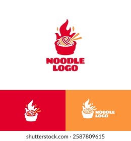 minimalist logo of a steaming bowl of noodles, elegantly illustrated with clean. The design features chopsticks lifting noodles, The logo is perfect for restaurants, food brands, or noodle shops.