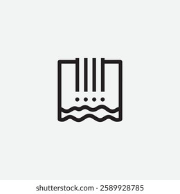 A minimalist logo symbolizing water, DNA analysis, and environmental science through clean geometric elements.