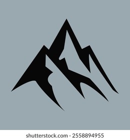 A minimalist logo that embodies the essence of mountains and adventure on a soft muted background