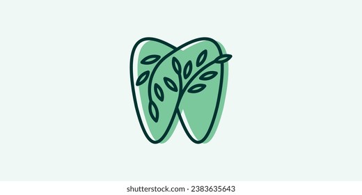 logotipo minimalista con elementos dentales y vegetales hechos con líneas.