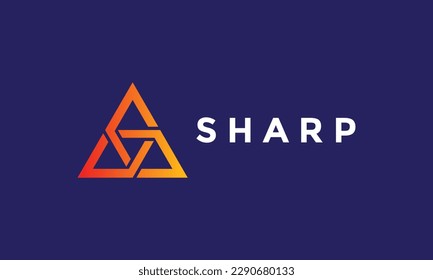 Minimalist logo triangle for corporation and industry logo