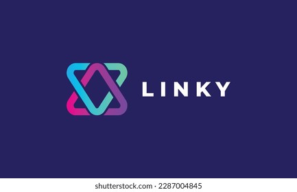 Minimalist logo triangle link concept