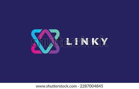 Minimalist logo triangle link concept