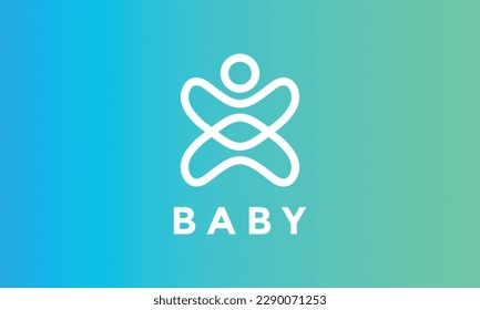 Minimalist logo vector baby born