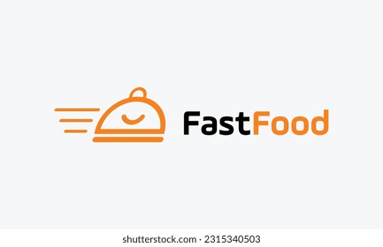 Minimalist logo vector cooking time food concept restaurant canteen chef cooking branding fast food