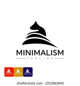 Minimalist logo vector design template in simple linear style - emblem of mosque dome, islamic educational institution and islamic foundation or community.