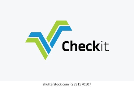 Minimales Logo-Vektorgrafik-Checkliste-Konzept 
