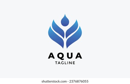 Minimalist logo water drip fluid splash wave ocean shape drink nature fresh purity aqua energy cool design 