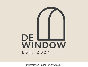 Ventana de logotipo minimalista con estilo de contorno